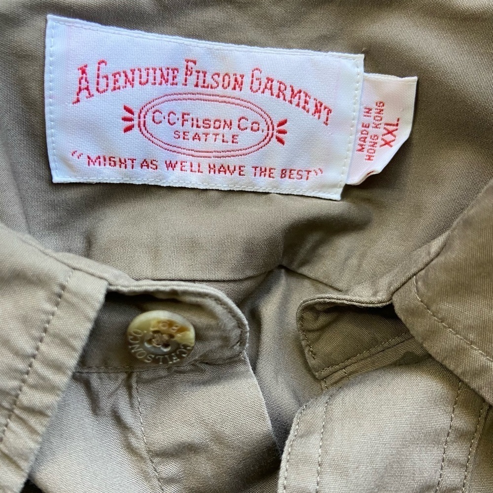 CC Filson Field Green Short Sleeve Vintage Shirt XXL Hunt Camp Utility Work - Picture 4 of 11